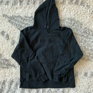 Black Champion Hoodie with Embroidered Logo